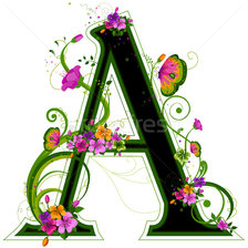 Оригинал схемы вышивки «Шаблон цветочный буквы А» (№2041099)