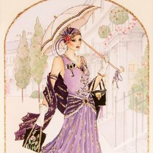 Схема вышивки «Дама с зонтиком»
