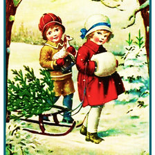 Оригинал схемы вышивки «Новый год и дети» (№2042683)