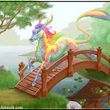 Сказочный конь на мосту