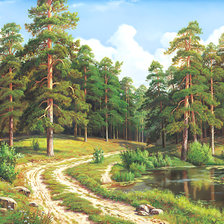 Оригинал схемы вышивки «Пейзаж. Лес.» (№2047342)