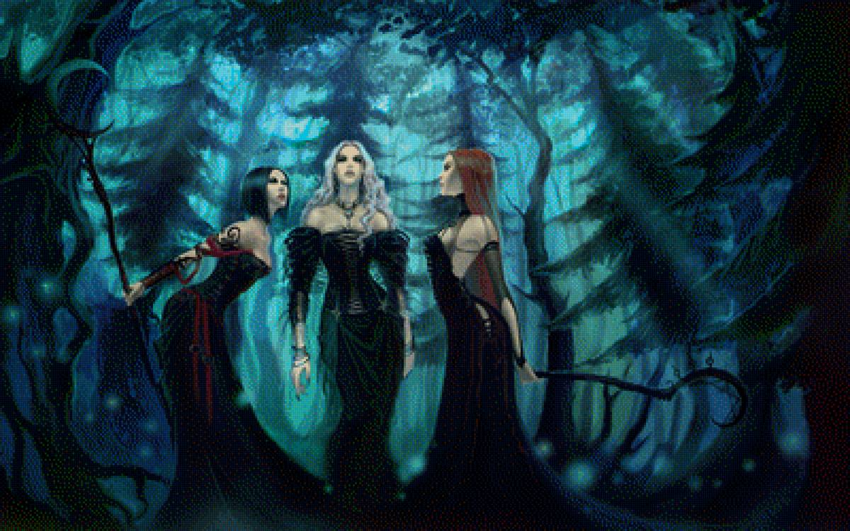 Сёстры - ведьма, лес, колдовство, сестры, девушка, фэнтэзи - предпросмотр