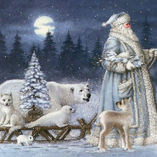 Схема вышивки «Дед Мороз и полярные зверушки»