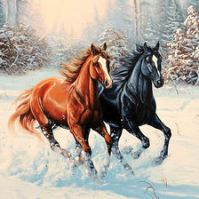 Схема вышивки «Серия -Лошади, кони»