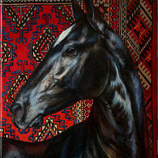 Оригинал схемы вышивки «Конь черный» (№2052265)