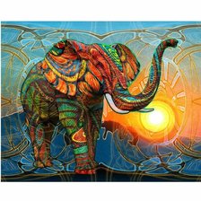 Схема вышивки «слон на восходе»