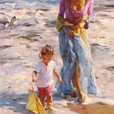 Схема вышивки «Мама с ребенком на берегу моря»