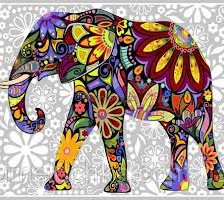 Схема вышивки «Слон цветочный»