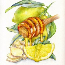 Оригинал схемы вышивки «Лимон и мед» (№2064155)