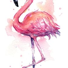 Схема вышивки «Фламинго розовый»