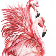 Оригинал схемы вышивки «Фламинго» (№2065996)