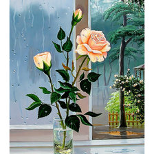 Оригинал схемы вышивки «Роза на окне.» (№2069197)
