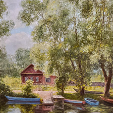Схема вышивки «House on the River.»