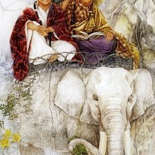 Схема вышивки «приключения старцев на слоне»