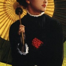 Схема вышивки «Девушка в чёрном (портрет Кэтлин Ньютон). Джеймс Тиссо»
