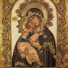 Схема вышивки «Владимирская икона Божьей Матери»