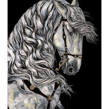 Схема вышивки «Серебряный конь.»