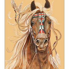 Схема вышивки «Индейский конь.»