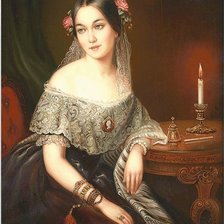 Схема вышивки «Портрет мадам Сеннон. Жан Огюст Доминик Энгр»