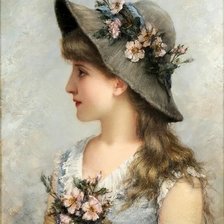 Схема вышивки «Портрет девушки. Эмиль Эйсман-Семеновский»