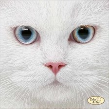 Схема вышивки «Белый котик»