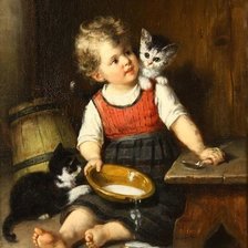 Схема вышивки «Мальчик с котятами. Рудольф Эпп»