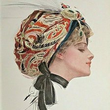 Оригинал схемы вышивки «Дама в тюрбане. Харрисон Фишер» (№2115640)