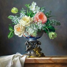 Схема вышивки «Питер Вагеманс. Цветы в вазе»