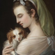 Схема вышивки «Дама с собачкой. Жан Батист Крёз»