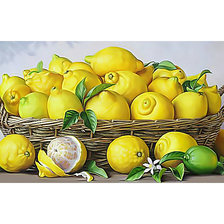 Схема вышивки «Корзина с лимонами.»