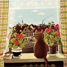 Схема вышивки «Кот на окне»