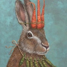 Оригинал схемы вышивки «Кролик и морковка» (№2124125)