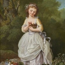 Схема вышивки «Marie Elisabeth Lemoine. Девочка в лесу»