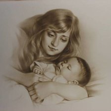 Схема вышивки «Мать с детем»