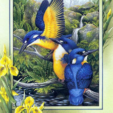 Схема вышивки «Синие птички»