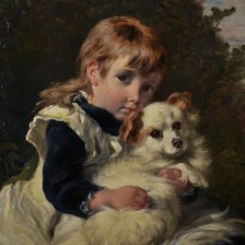 Схема вышивки «Девочка с собакой. William Bromley»