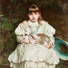 Схема вышивки «Франк Холл. Девочка с кроликом»