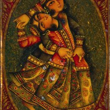 Схема вышивки «Иранская фреска. Влюблённые»