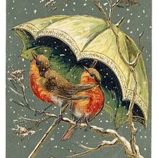 Оригинал схемы вышивки «Птички под зонтиком» (№2141467)
