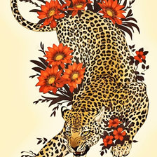 Схема вышивки «Серия "Фэнтези". Леопард»