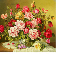 Схема вышивки «Розы в вазе»