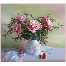Оригинал схемы вышивки «Розы и ягоды» (№2142252)