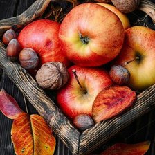 Схема вышивки «Яблоки с орехами»