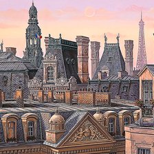Схема вышивки «Крыши Парижа»