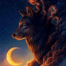 Схема вышивки «облачный волк»