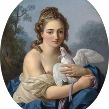Схема вышивки «Девушка с голубем. Луи Жан Франсуа Лагрене»