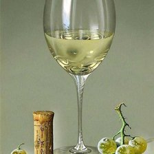 Оригинал схемы вышивки «Бокал белого вина» (№2153669)