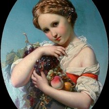 Схема вышивки «Joseph Francois Henri van Lerius. Девочка с фруктами»