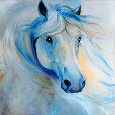 Схема вышивки «голубая лошадь»