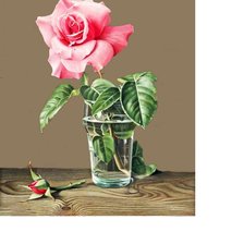 Оригинал схемы вышивки «Роза в стакане» (№2154514)